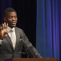 Football tight end Benjamin Watson speaks on National Prayer Day