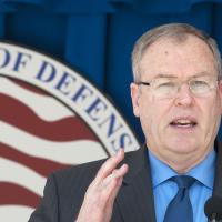 Robert O. Work speaks at the Public Service Recognition Week ceremony