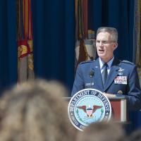 Air Force Gen. Paul J. Selva, vice chairman of the Joint Chiefs of Staff, speaksat a 9/11 ceremony