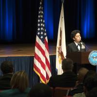 Admiral Michelle Howard speaks at a Martin Luther King, Jr. event