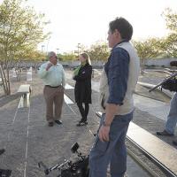 Production Company Lone Wolf sets up shots for a Pentagon 9/11 documentary