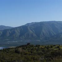 Far off view of Palomar Mountain line near Valley Center, CA