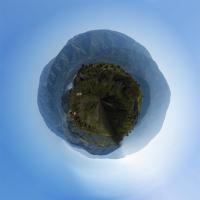 Palomar Mountain line near Valley Center, CA made to look like a tiny planet